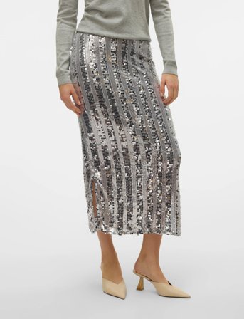 Vero Moda Vmefa Hw 7/8 Skirt Jrs - Silver - XS