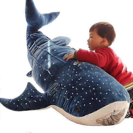 Stor blå hai utstoppet plysjleketøy Stor fisk hval myk utstoppet dyrepute dukker 26-27s[HK]