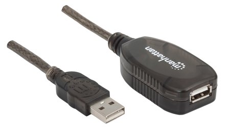 Manhattan Hi-Speed USB Active Extension Cable - USB-utvider - USB 2.0 - 4-pins USB type A / 4-pins USB type A - opp til 20 m