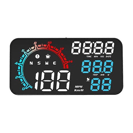 LED Frontruteprojektor Kjørealarm Bil HUD GPS Head Up Display Speedometer
