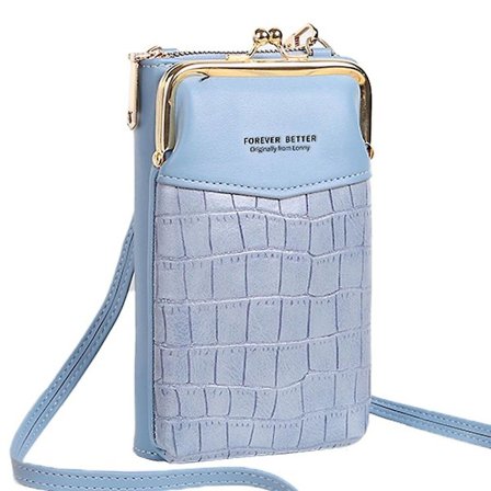 Pu Ny Mobiltelefon Väska Kvinna Präglad Krokodil Mönster Stor Diagonal Dragkedja Mobiltelefon Plånbok
