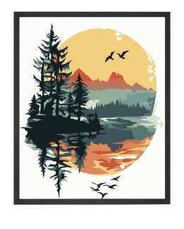 Paint By Numbers Heijastus-WizardiArt