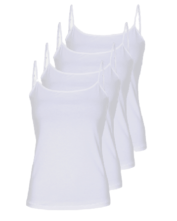 JBS of Denmark 4-pack Ekologisk Bomull, Linne Smala Axelband, Svart Linnen Dam Vit XL