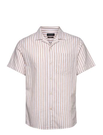Giles Bowling Striped Shirt S/S Pink Clean Cut Copenhagen