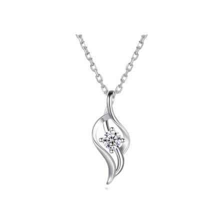 Kvinner Halskjede Kjede Choker Anheng Smykker Jenter Gave S925 Sterling Sølv galvanisering White gold color-white Zirconium