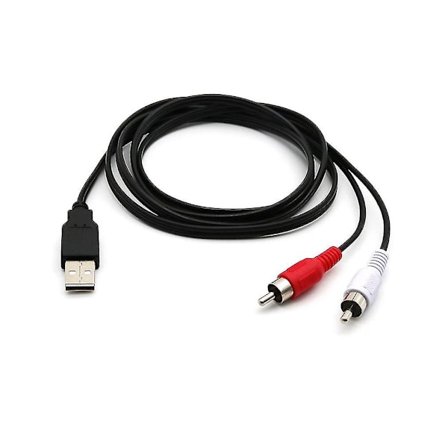 Bærbar USB A Han til 2x RCA Phono Han AV Kabel TV Aux Audio Video Adapter