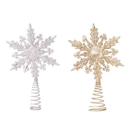 2 st julgransstjärna snöstjärnsdesign stjärngranstopp glittrig julgransstjärna för juldekorationer.