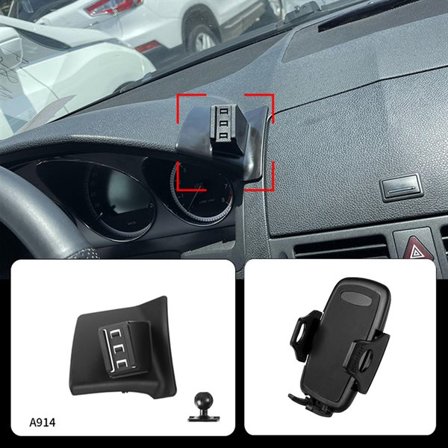 Mobilholder Mercedes-Benz C-Klasse 2008-2010 - Uten Boring, Komplett Monteringssett