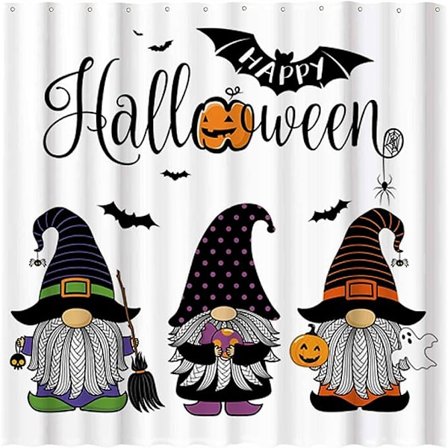 72" x 72" Glad Halloween Duschdraperi för Badrum Set Höst Höst Pumpa Spindelväv Hem Badkar Dekorationer