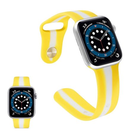 Apple Watch 40 mm fargestripete klokkerem i silikon - Gul