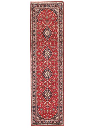 Tapis Kashan Fine 81X302 De Couloir Rouge Foncé/Marron (Laine, Perse)
