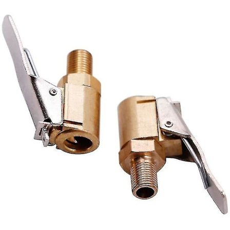 2-delad ventiladapter för bildäck, 8 mm pumpmunstycke mässing uppblåsningsventil Clip Clamp Connector Adapter för bil- eller lastbilsdäck Qyroadwolf