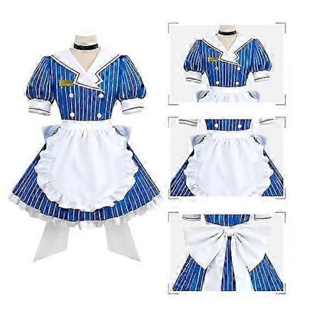 Miku Cosplay Kostumer Anime Mesmerizer Uniform Kvinder Stribet Maid Kjole SZBS