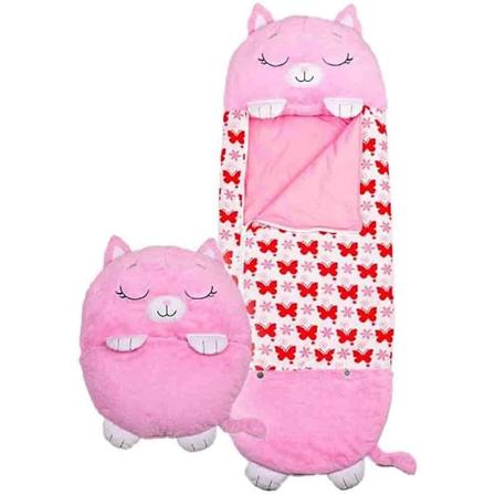 Happy Nappers Stor Spelkudde och Sovsäck, Roliga Enstaka Barnpyjamas Sovsäckar, För Överraskningsbarn (Rosa)-WELLNGS NO: 5