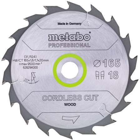 Metabo 628294000 Sågklinga 165x20 mm, 48T, Maskintillbehör & förbrukning