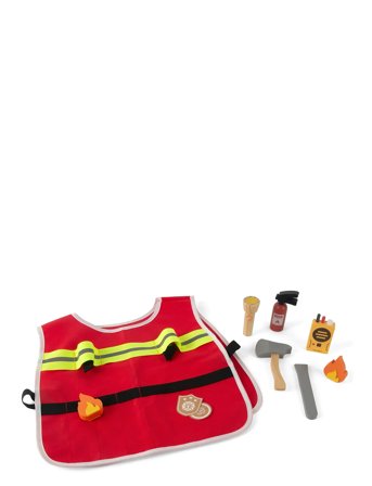 Firefighter Play Set Wood In Giftbox 10 Pcs Patterned Dantoy