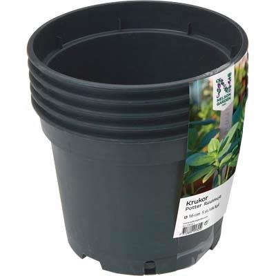 Nelson Garden 5729 Plastkrukke sort, Ø 17 cm, 5-pak, 2 L, Dyrkning