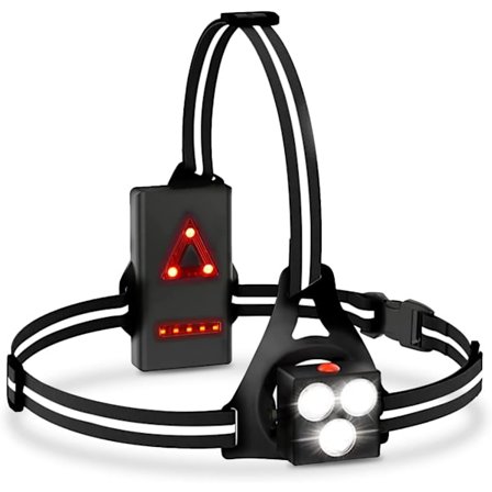 Brystlampe til løb, 120° justerbar genopladelig LED-lampe med IPX5 vandtæt til natløb, vandreture og håndfri camping