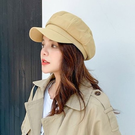 Newsboy Caps Loose Cloud Top KHAKI