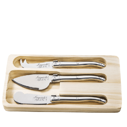 Style de Vie Ostkniv 3 set Laguiole Köksredskap Unisex Silver 6/7/6cm, Tjocklek blad 1,2mm