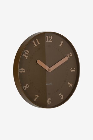 Karlsson - Veggklokke Amena - Brun - Veggklokker & bordklokker - Fra Homeroom