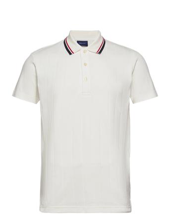 D.1 Drop Needle Ss Rugger Polos Short-sleeved Vit GANT