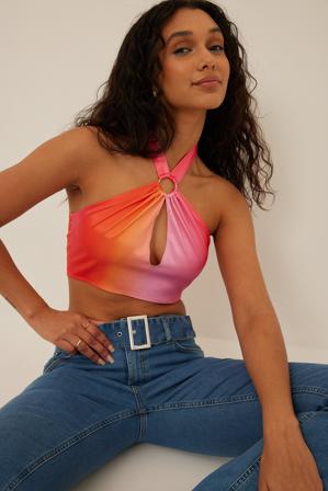 Handpicked x NA-KD Ausgeschnitten Crop-Top mit Neckholderausschnitt - Rückenfreies Top - - XX-Large