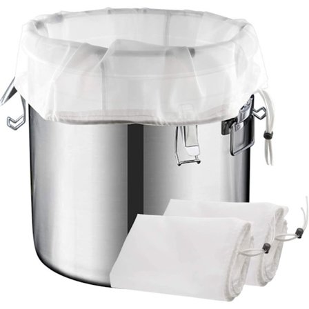 3 kpl uudelleenkäytettäviä keittolaukkuja 26" x 22" Kiristysnauhalla varustetut keittolaukut 250 mikronin siiviläpussi Uudelleenkäytettävät 