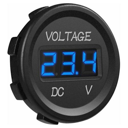 12-24V DC Voltmeter LED Digital Display Vandtæt til Båd Motorcykel Lastbil Marine(Blå)