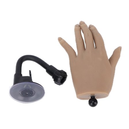 Keinotekoinen käsimalli Silikoni Uudelleenkäytettävä Kynsien Taideharjoittelukäsi Kiinnitystelineellä Aloittelijan Harjoitteluun Oppimiseen Vasen Käsi