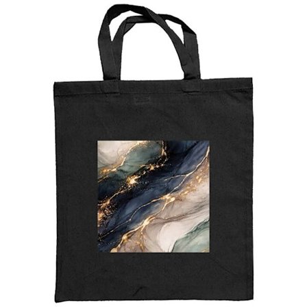 Stofpose Luksuriøs abstrakt marmor kunst i sort, hvid og guld med elegante linjer, eksklusivt design til plakater og mobilcovers.