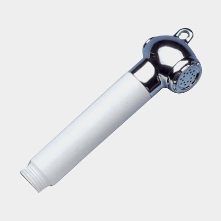 Shower head / shower handle Barka D 151, 3/8" G (BSP), plastic & brass, white & chrome-plated brass