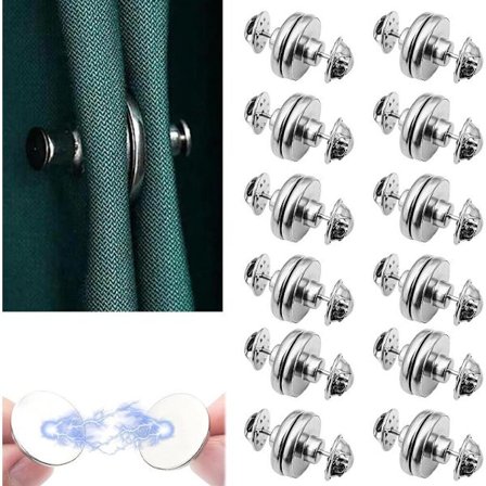 ING Magnetiske Gardinbindebånd - 12 Par - Magnetiske Gardinforseglere til Vinduer - Velegnet til hoteller, hjem, kontorer og andre steder.