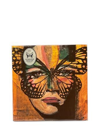 Secret Butterfly - Napkin Home Textiles Kitchen Textiles Napkins Paper Napkins Oransje Carolina Gynning*Betinget Tilbud