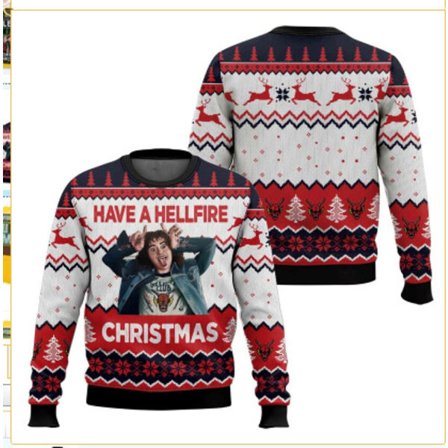 Julegenser med rund hals, Pullover, 3D-printet vintergenser med lange ermer - EL3624 - Størrelse M