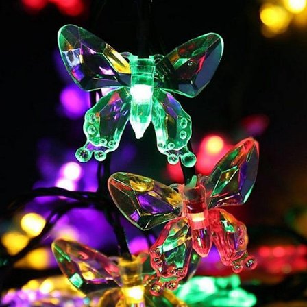 Butterfly Fairy Lights - Solar and Battery Powered Angel Lights for Christmas, Camping, Weddings and Outdoor Decoration