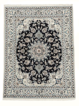 Hand Knotted Persian Nain Rug 145X192 Dark Grey/Grey