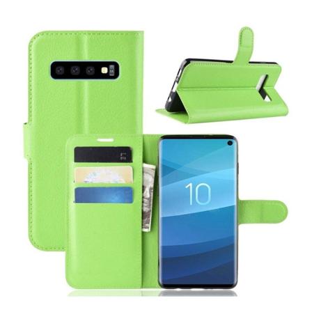 Samsung Galaxy S10 litsi nahkainen flip Suojakotelo - Vihreä Green