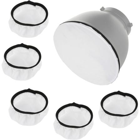6 kpl vakioheijastinpehmenninpeite 7" / 18cm pehmeä kangaspehmennin valopeite heijastinpeite valokuvaukseen videostudio vakiostroboskooppi R White (6 