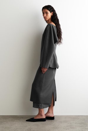 COS Double-Faced Wool Pencil Skirt in Grey - Women