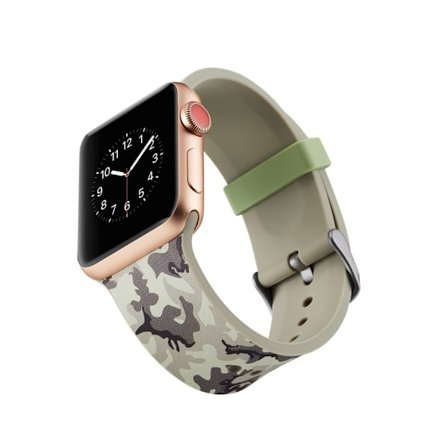Silicone klockrem för Apple Watch 4 44mm, 3/2/1 42mm - Grey Camouflage
