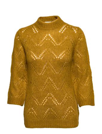 Kahecta Knit 3/4 Sl Pullover Green Kaffe