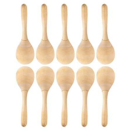 10 stk Maracas Håndperkusjon Ristere DIY Tre Maracas Med Skarpt Blåsende Lyd For Musikkfestgaver