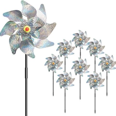 Reflekterende vindmøller, pakke med 8 ekstra glitter vindmøller for hagen KLB