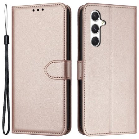 Samsung Galaxy S25 Plus / S24 Plus Plånboksfodral med handrem - Roséguld