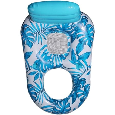 Ilmatäytteinen uima-allas, kannettava uima-allaslepotuoli kelluke, suuri uima-allaslepotuoli kupinpidikkeellä (sininen)