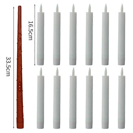Flytande Ljus med Trollstavs Fjärrkontroll, 20-pack LED Flamlösa Flimrande Stavljus Batteridrivna Harry Potter Flytande Ljus Kompatibla Ha