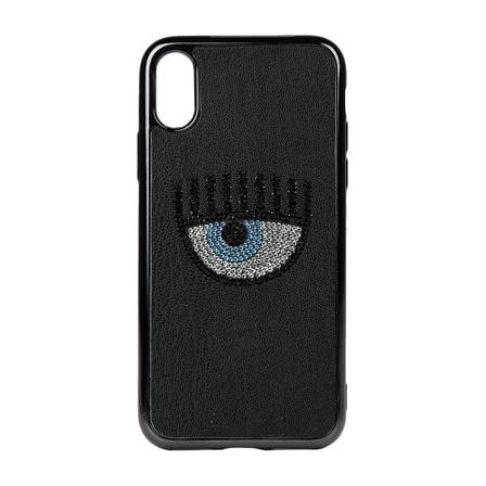 Chiara Ferragni Collection iPhone X Crystal Eye Cover , Zwart , Dames , Maat: ONE Size Koptelefoons