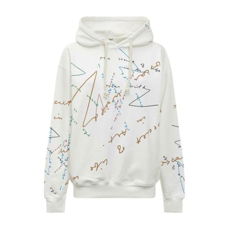 JW Anderson Hoodie with Colored Print Hvid, Dame