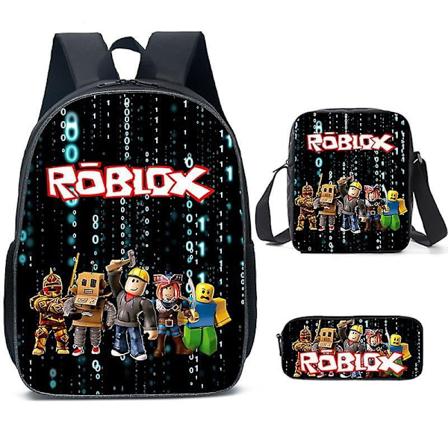 Ryggsäck för Roblox-skolan, elev, skolmaterial, skolgåvor, 3-pack - WELLNESS